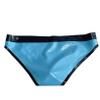 GAYLOP Men's Natural Latex Briefs, Sky Blue with Black Trim, Handmade, XL view 2