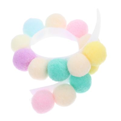 Happyyami Cute Adjustable Plush Pet Collar for Cats and Dogs, Macaron Colors