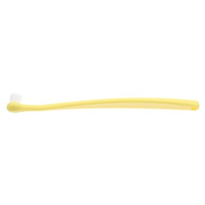 Dog Toothbrush with Round Head for Gentle Deep Cleaning, PP, TPR, Yellow