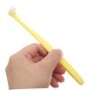 Dog Toothbrush with Round Head for Gentle Deep Cleaning, PP, TPR, Yellow view 2
