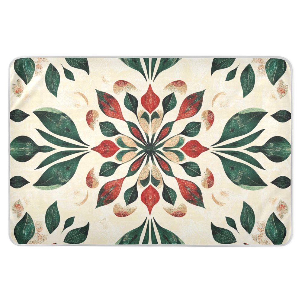 Bohemian Art Pattern Beige Extra-Large Reusable Waterproof Mattress Pad, 132.1 x 86.4 cm