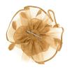 Women's Gold Fascinator Headband with Feather, Flowers and Mesh Veil view 4