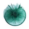 Green Floral Feather Mesh Fascinator Headband view 1