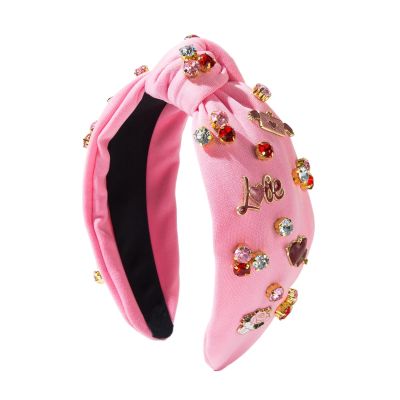 Christmas Headband for Women, Rhinestone Hairband with Knot