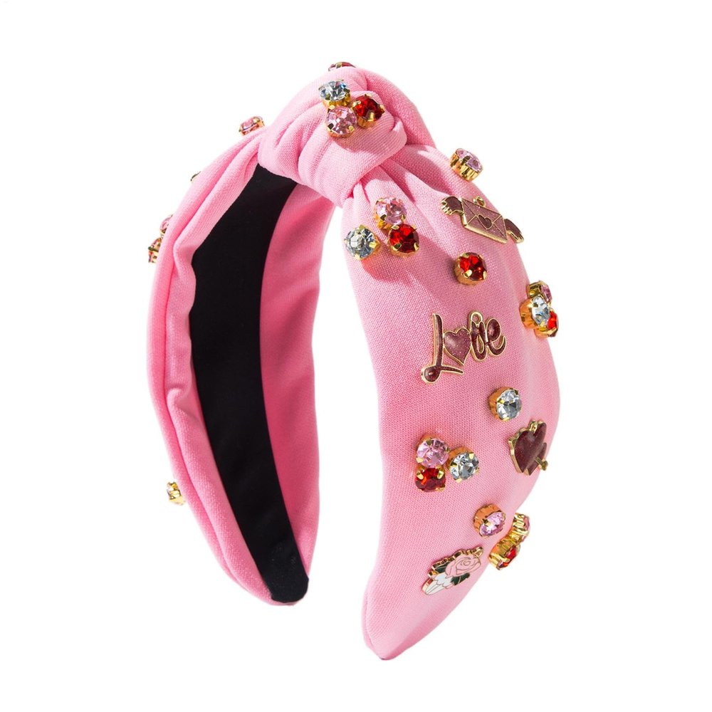 Christmas Headband for Women, Rhinestone Hairband with Knot