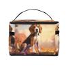 Nerdy Beagle Travel Cosmetic Bag for Women, 22.9 x 16.5 x 15.7 cm, Portable Large-Capacity Makeup Bag, Storage Case for Girls, Black, One Size view 2