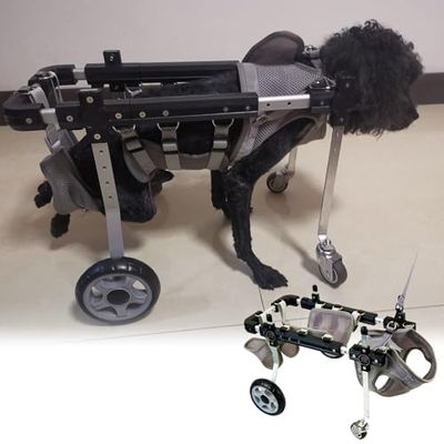 4-Wheel Dog Wheelchair, Adjustable Lightweight Rear-Leg Mobility Aid, Medium