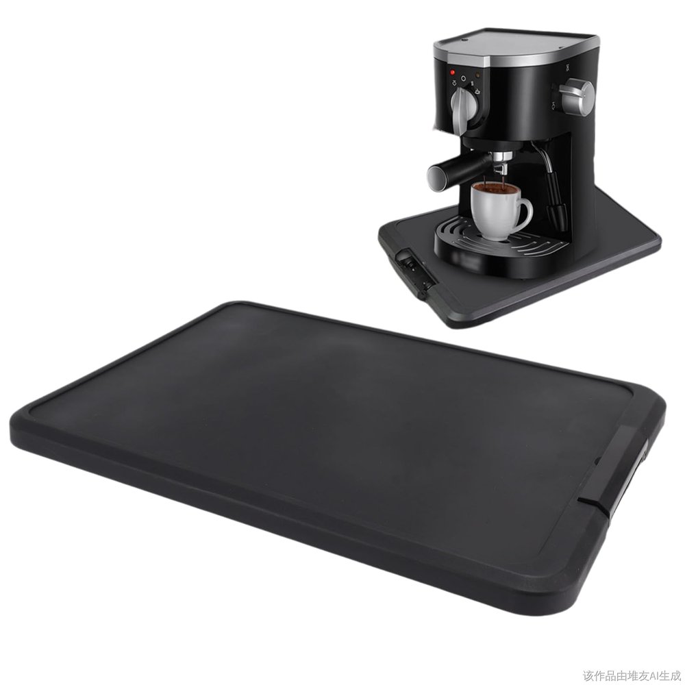 Culnflun Silicone Coffee Machine Mat, 41 x 30 cm Appliance Sliding Tray, Waterproof Non-Slip Countertop Base