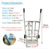 Jievmrs Double Oxygen Cylinder Cart with Wheels and Adjustable Chain, White view 2