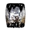Women's Gradient Sequin Mini Skirt, Silver Glitter Fringe Wrap Skirt view 3