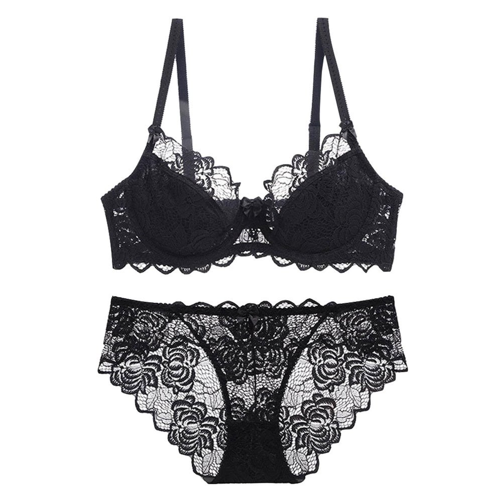 Women's Sexy Lace Babydoll Lingerie Set with Panties