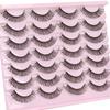 Natural Wispy False Eyelashes, 3D Cat-Eye, Faux Mink, Fluffy, 14 Pairs view 2