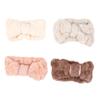 4-Piece Women's Coral Fleece Makeup Headbands with Bows view 1