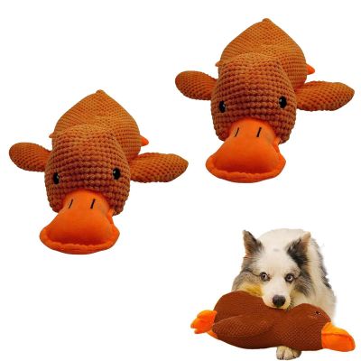 Anti-Stress Duck Dog Toy, 2-Pack, Squeaky Interactive Plush Toy, Sizes S–L