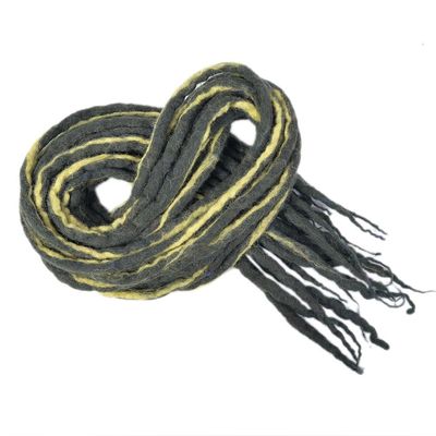 ZOAPDEBCE Human Hair Extension Tape, Synthetic Dreadlocks Crochet Braiding Hair, 20-Inch Soft Wool Locs, Handmade Braided Hair Extensions (BD)(Y Dark Green)