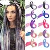 ZOAPDEBCE Human Hair Extension Band, Rainbow Thin Box Braids, Crochet Hair Extensions, Synthetic Hair Bundles (4), Maroon view 2