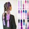 ZOAPDEBCE Human Hair Extension Band, 100 g, 24-Inch Jumbo Crochet Hair for Braids, Rainbow Braiding Hair, Pre-Stretched Synthetic Hair for Girls (1)(B47) view 2