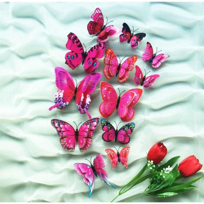 24-Piece Self-Adhesive 3D Butterfly Wall Stickers