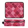 2-in-1 Hair Styling Tool Travel Case with Heat-Resistant Mat, Diamond Pattern, Hot Peach Red view 3