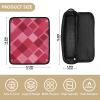 2-in-1 Hair Styling Tool Travel Case with Heat-Resistant Mat, Diamond Pattern, Hot Peach Red view 4
