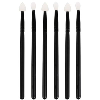 HAPINARY 6-Piece Silicone Eyeshadow and Lip Brush Set, 3 Each, Black