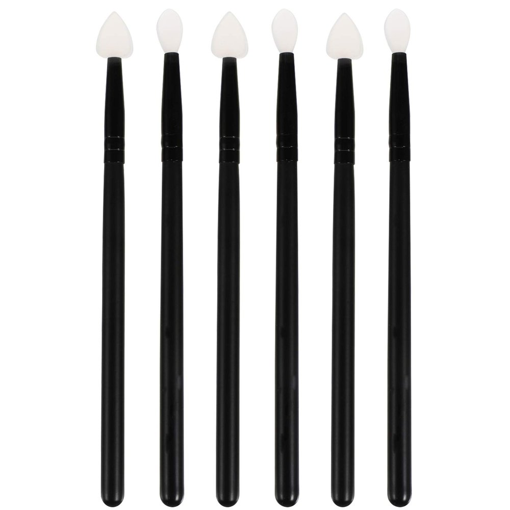 HAPINARY 6-Piece Silicone Eyeshadow and Lip Brush Set, 3 Each, Black