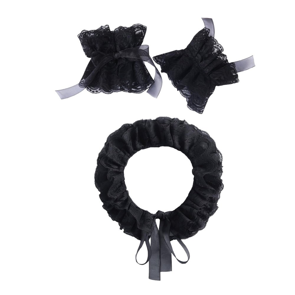 KMGDM Elegant Sleeve Wrist Cuffs, Ruffled Sweet Oversleeves, Removable Shirt Sleeves for Halloween, Cosplay, and Special Occasions
