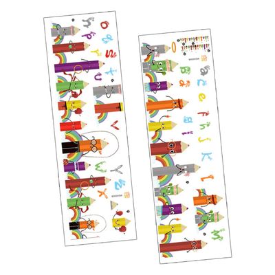 MOLUCKFU Self-Adhesive Pencil-Illustration Letter Wall Stickers