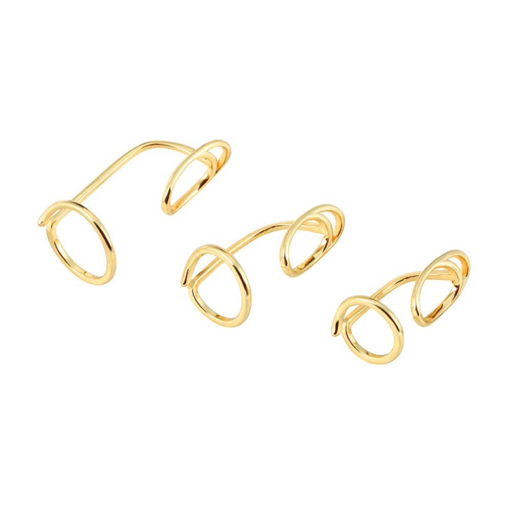 LIFKOME 3-Piece Adjustable Copper Nail Tip Rings for Women