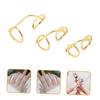 LIFKOME 3-Piece Adjustable Copper Nail Tip Rings for Women view 2