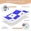 Buffalo Reusable Waterproof Bed Pad for Kids, White and Blue Plaid with Heart, 52 x 34 in view 3
