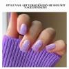 JMEOWIO Purple Glitter Gel Nail Strips, Self-Adhesive UV-Curing Nail Stickers view 3
