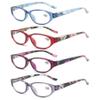 Lanomi Oval Floral Reading Glasses, 4-Pack, +2.5, Dark Purple/Red/Blue/Purple view 1