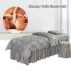 Luxurious 4-Piece Microfiber Massage Table Linen Set, Solid Color, Bed Valance and Table Skirt view 3