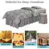 Luxurious 4-Piece Microfiber Massage Table Linen Set, Solid Color, Bed Valance and Table Skirt view 4