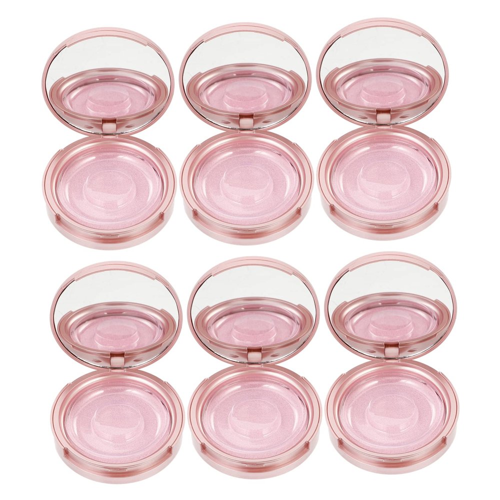 minkissy Round Eyelash Storage Boxes, 6-Pack, Pink