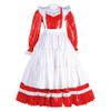 YGZHANYUANOKU Adult Sissy Lockable Maid Dress with Apron, Pink PVC Wet-Look Maxi Dress, Size M/38 view 3