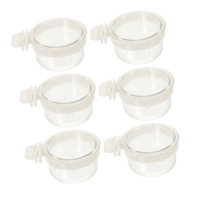 Milisten 6-Piece Transparent Bird Food and Water Containers for Parrots and Cages