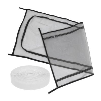 HYTROVE ABS Fly Screen Door with Zipper, Black, for Dogs
