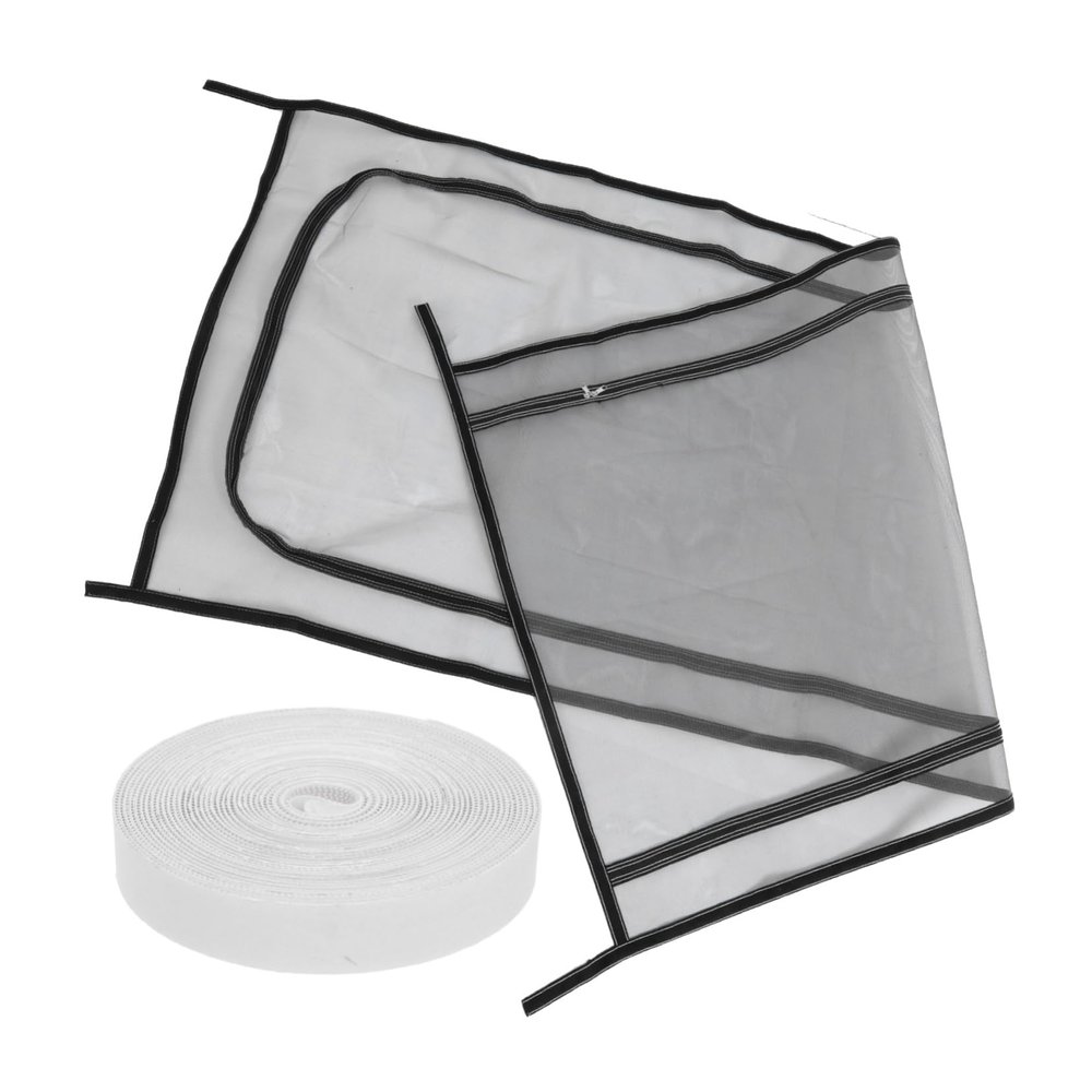 HYTROVE ABS Fly Screen Door with Zipper, Black, for Dogs