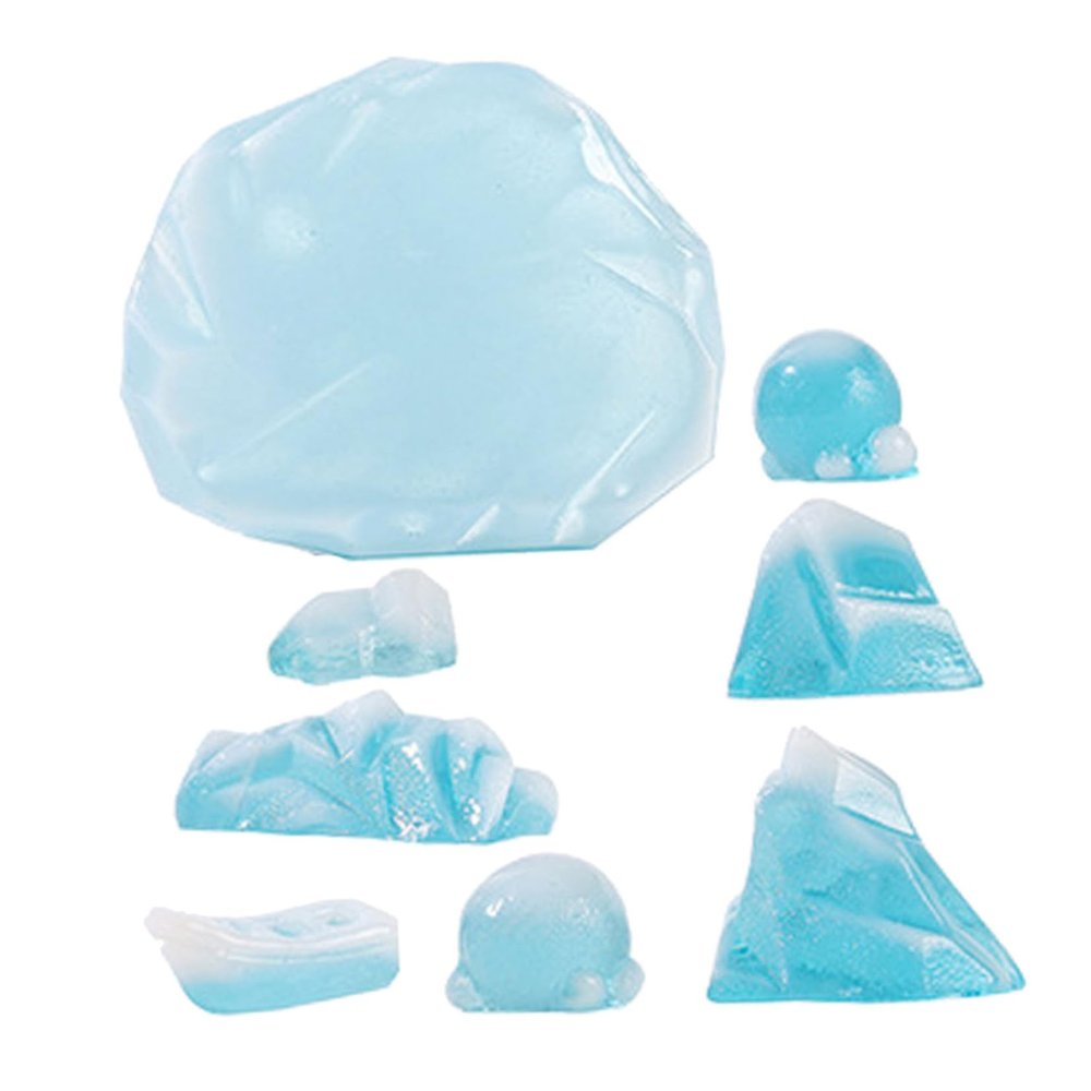 KOMBIUDA Realistic Resin Iceberg Set, 8-Piece Miniature Aquarium Snow Mountain Ornaments for DIY Crafts and Christmas Decor