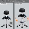 IUBGFTO Saddle Stool, Rolling Chair for Dental Offices, Padded Ergonomic Saddle Stool, Adjustable Height, Split Seat, Swivel, Black (54) view 3
