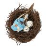 HAPINARY Artificial Rattan Bird Nest Set with Eggs view 1