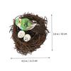 HAPINARY Artificial Rattan Bird Nest Set with Eggs view 2