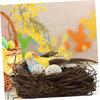 HAPINARY Artificial Rattan Bird Nest Set with Eggs view 4