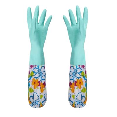 UALXPAO Green Long Rubber Cleaning Gloves