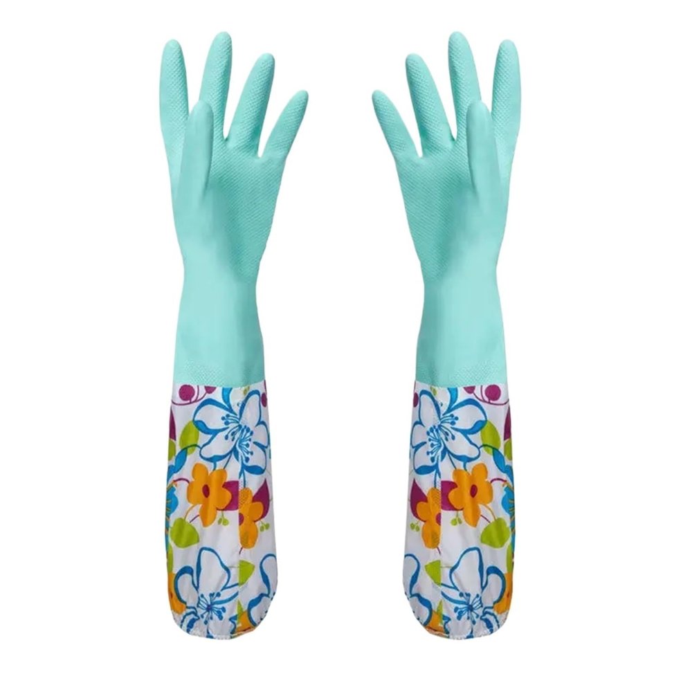 UALXPAO Green Long Rubber Cleaning Gloves