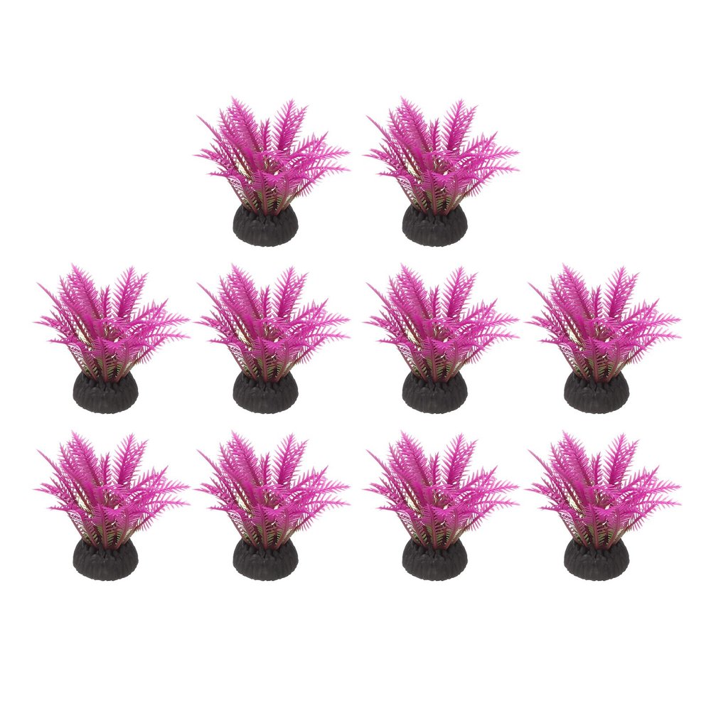 QUARKZMAN 10-Pack Aquarium Artificial Plants, Red Coconut Leaves