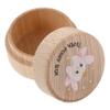 Alipis Round Wooden Tooth Keepsake Box for Children and Babies view 1