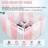 HBOOMOEM Dog Playpen, Portable Indoor/Outdoor Puppy Pen, Plastic, Freestanding, Extra-Tall, Pink, 18-Piece Set view 3